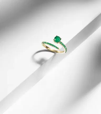 Ileana Makri Grass Seed 18kt yellow gold ring with emeralds | Thumbnail 5 Ileana Makri Grass Seed 18kt yellow gold ring with emeralds | Thumbnail 5