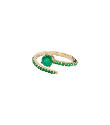 Ileana Makri Grass Seed 18kt yellow gold ring with emeralds | Thumbnail 1 Ileana Makri Grass Seed 18kt yellow gold ring with emeralds | Thumbnail 1