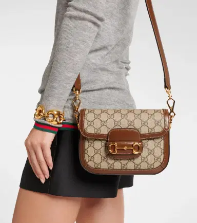 Gucci Horsebit 1955 Mini leather-trimmed shoulder bag | Thumbnail 6 Gucci Horsebit 1955 Mini leather-trimmed shoulder bag | Thumbnail 6