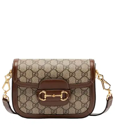 Gucci Horsebit 1955 Mini leather-trimmed shoulder bag | Thumbnail 1 Gucci Horsebit 1955 Mini leather-trimmed shoulder bag | Thumbnail 1