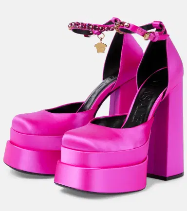 Versace Medusa Aevitas satin platform pumps | Thumbnail 4 Versace Medusa Aevitas satin platform pumps | Thumbnail 4