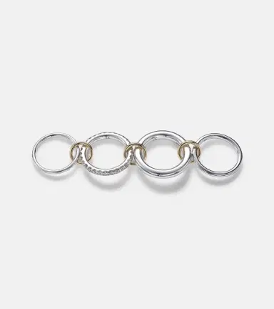 Spinelli Kilcollin Janssen SG Gris sterling silver ring with diamonds and yellow and rose gold connectors | Thumbnail 2 Spinelli Kilcollin Janssen SG Gris sterling silver ring with diamonds and yellow and rose gold connectors | Thumbnail 2