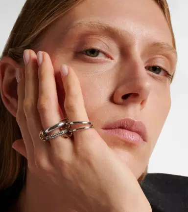 Spinelli Kilcollin Janssen SG Gris sterling silver ring with diamonds and yellow and rose gold connectors | Thumbnail 5 Spinelli Kilcollin Janssen SG Gris sterling silver ring with diamonds and yellow and rose gold connectors | Thumbnail 5