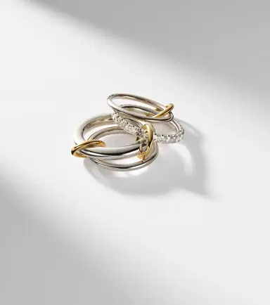Spinelli Kilcollin Janssen SG Gris sterling silver ring with diamonds and yellow and rose gold connectors | Thumbnail 6 Spinelli Kilcollin Janssen SG Gris sterling silver ring with diamonds and yellow and rose gold connectors | Thumbnail 6