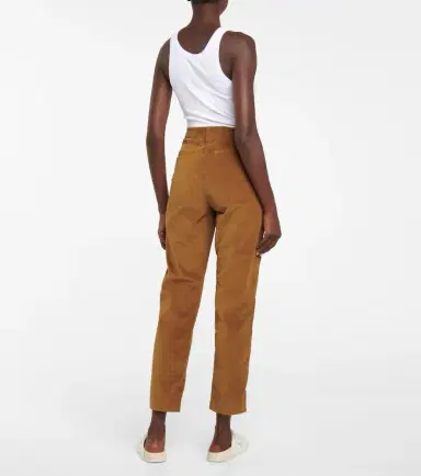 7 For All Mankind High-rise cotton-blend velvet pants | Thumbnail 2 7 For All Mankind High-rise cotton-blend velvet pants | Thumbnail 2