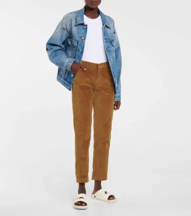 7 For All Mankind High-rise cotton-blend velvet pants | Thumbnail 4 7 For All Mankind High-rise cotton-blend velvet pants | Thumbnail 4