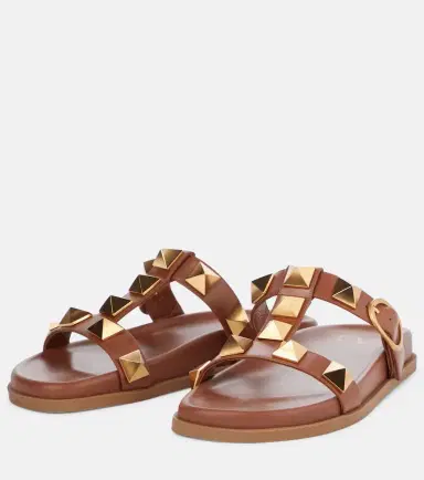 Valentino Garavani Roman Stud leather slides | Thumbnail 2 Valentino Garavani Roman Stud leather slides | Thumbnail 2