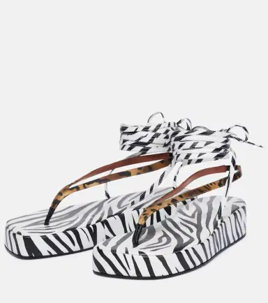 Amina Muaddi Jamie printed satin sandals | Thumbnail 2 Amina Muaddi Jamie printed satin sandals | Thumbnail 2