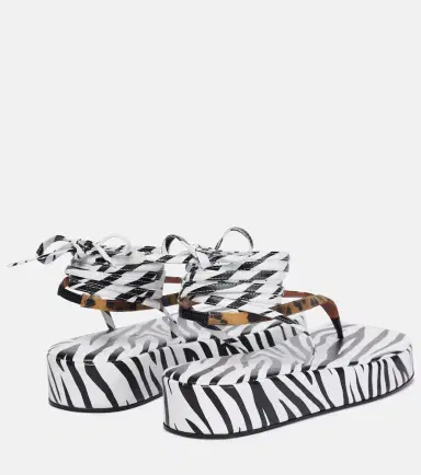 Amina Muaddi Jamie printed satin sandals | Thumbnail 3 Amina Muaddi Jamie printed satin sandals | Thumbnail 3