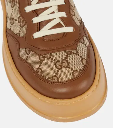 Gucci GG Canvas leather-trimmed sneakers | Thumbnail 2 Gucci GG Canvas leather-trimmed sneakers | Thumbnail 2