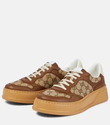 Gucci GG Canvas leather-trimmed sneakers | Thumbnail 3 Gucci GG Canvas leather-trimmed sneakers | Thumbnail 3