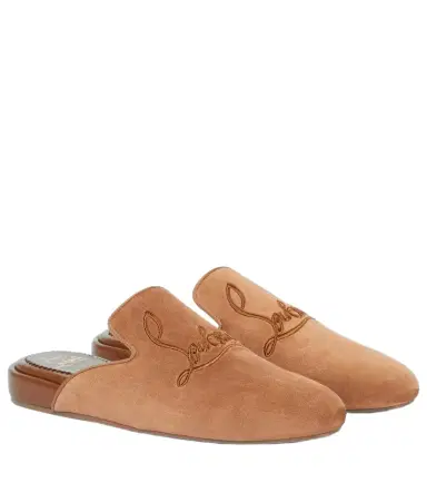 Christian Louboutin Navy Coolito Donna suede slippers | Thumbnail 1 Christian Louboutin Navy Coolito Donna suede slippers | Thumbnail 1