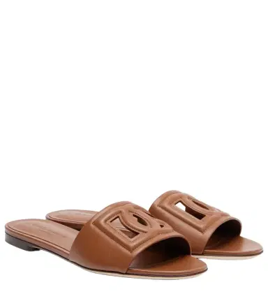 Dolce & Gabbana DG leather slides | Thumbnail 1 Dolce & Gabbana DG leather slides | Thumbnail 1