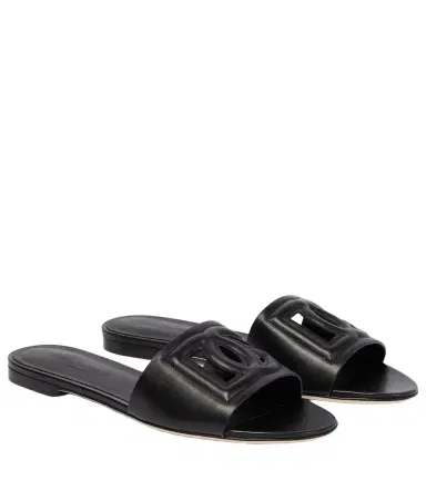 Dolce & Gabbana DG leather slides | Thumbnail 1 Dolce & Gabbana DG leather slides | Thumbnail 1