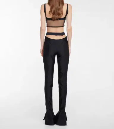 Mugler Cutout scuba mid-rise flared pants | Thumbnail 2 Mugler Cutout scuba mid-rise flared pants | Thumbnail 2