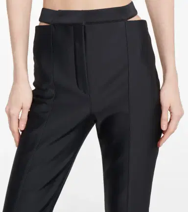 Mugler Cutout scuba mid-rise flared pants | Thumbnail 4 Mugler Cutout scuba mid-rise flared pants | Thumbnail 4