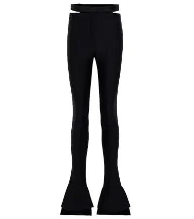 Mugler Cutout scuba mid-rise flared pants | Thumbnail 1 Mugler Cutout scuba mid-rise flared pants | Thumbnail 1