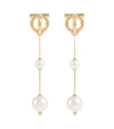 Ferragamo Gancini faux pearl drop earrings | Thumbnail 1 Ferragamo Gancini faux pearl drop earrings | Thumbnail 1