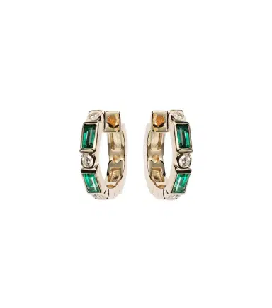 Sydney Evan Huggie 14kt yellow gold embellished earrings | Thumbnail 1 Sydney Evan Huggie 14kt yellow gold embellished earrings | Thumbnail 1