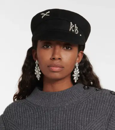 Ruslan Baginskiy Embellished wool baker boy cap | Thumbnail 4 Ruslan Baginskiy Embellished wool baker boy cap | Thumbnail 4