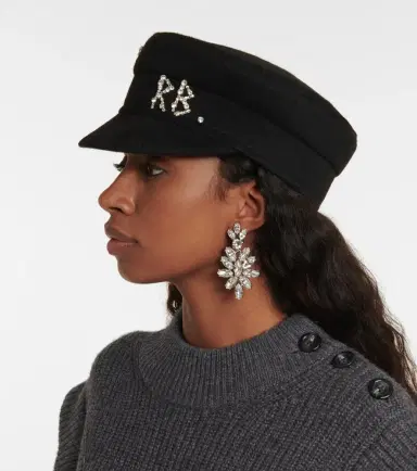 Ruslan Baginskiy Embellished wool baker boy cap | Thumbnail 5 Ruslan Baginskiy Embellished wool baker boy cap | Thumbnail 5