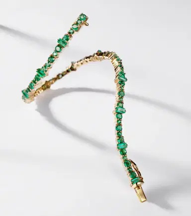 Ileana Makri Rivulet 18kt gold tennis bracelet with emeralds | Thumbnail 5 Ileana Makri Rivulet 18kt gold tennis bracelet with emeralds | Thumbnail 5