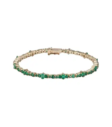 Ileana Makri Rivulet 18kt gold tennis bracelet with emeralds | Thumbnail 1 Ileana Makri Rivulet 18kt gold tennis bracelet with emeralds | Thumbnail 1