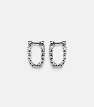 Ileana Makri Rivulet 18kt white gold hoop earrings with diamonds | Thumbnail 2 Ileana Makri Rivulet 18kt white gold hoop earrings with diamonds | Thumbnail 2
