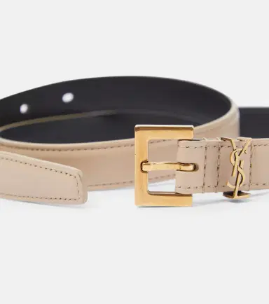 Saint Laurent Cassandre slim leather belt | Thumbnail 3 Saint Laurent Cassandre slim leather belt | Thumbnail 3