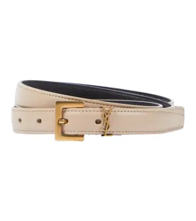 Saint Laurent Cassandre slim leather belt | Thumbnail 1 Saint Laurent Cassandre slim leather belt | Thumbnail 1