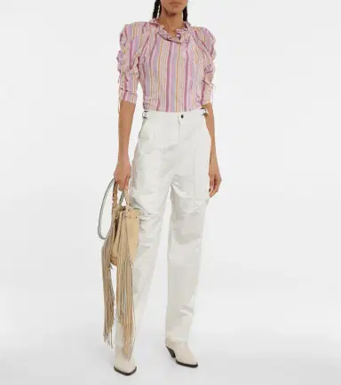 Isabel Marant Ferima high-rise tapered cotton pants | Thumbnail 2 Isabel Marant Ferima high-rise tapered cotton pants | Thumbnail 2