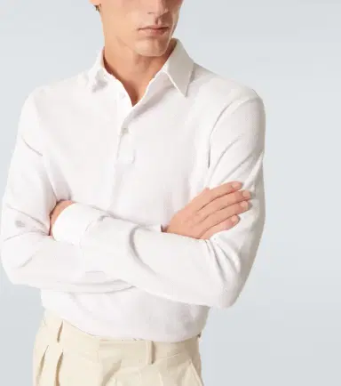 Loro Piana Cotton long-sleeved polo sweater | Thumbnail 6 Loro Piana Cotton long-sleeved polo sweater | Thumbnail 6
