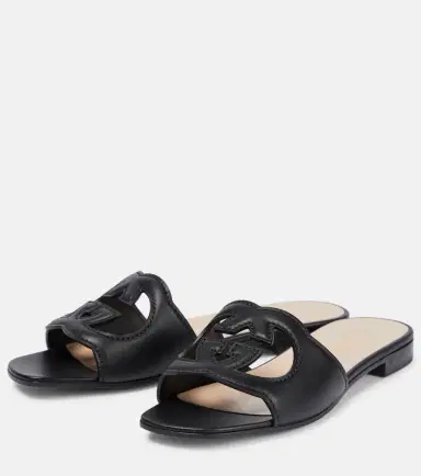 Gucci Interlocking G cutout leather sandals | Thumbnail 2 Gucci Interlocking G cutout leather sandals | Thumbnail 2