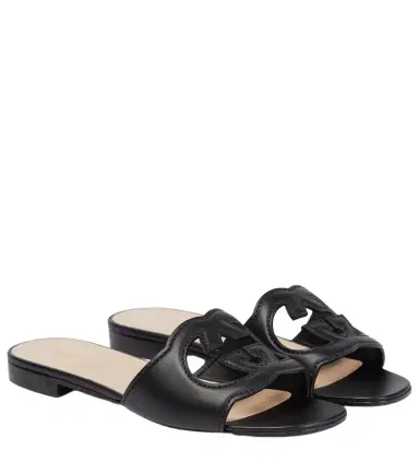 Gucci Interlocking G cutout leather sandals | Thumbnail 1 Gucci Interlocking G cutout leather sandals | Thumbnail 1
