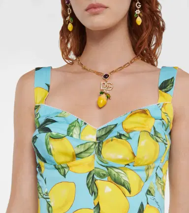 Dolce & Gabbana Printed cotton-blend bustier top | Thumbnail 2 Dolce & Gabbana Printed cotton-blend bustier top | Thumbnail 2