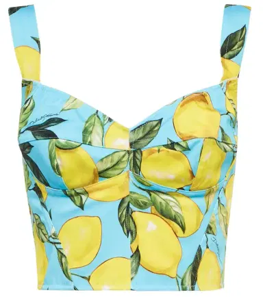 Dolce & Gabbana Printed cotton-blend bustier top | Thumbnail 1 Dolce & Gabbana Printed cotton-blend bustier top | Thumbnail 1