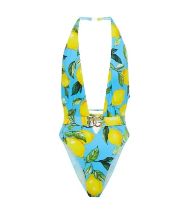 Dolce & Gabbana Printed halterneck swimsuit | Thumbnail 1 Dolce & Gabbana Printed halterneck swimsuit | Thumbnail 1