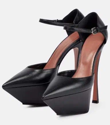 Amina Muaddi Angelica leather platform pumps | Thumbnail 3 Amina Muaddi Angelica leather platform pumps | Thumbnail 3
