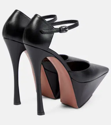 Amina Muaddi Angelica leather platform pumps | Thumbnail 4 Amina Muaddi Angelica leather platform pumps | Thumbnail 4