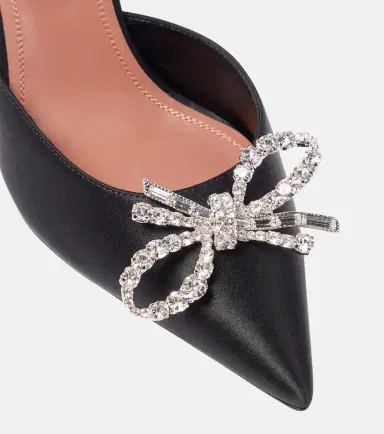 Amina Muaddi Rosie satin slingback pumps | Thumbnail 2 Amina Muaddi Rosie satin slingback pumps | Thumbnail 2