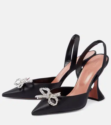Amina Muaddi Rosie satin slingback pumps | Thumbnail 4 Amina Muaddi Rosie satin slingback pumps | Thumbnail 4