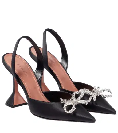 Amina Muaddi Rosie satin slingback pumps | Thumbnail 1 Amina Muaddi Rosie satin slingback pumps | Thumbnail 1
