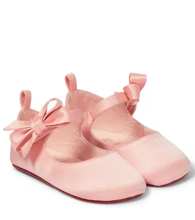 Christian Louboutin Kids Baby Lou Babe satin ballet flats | Thumbnail 1 Christian Louboutin Kids Baby Lou Babe satin ballet flats | Thumbnail 1