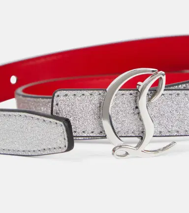 Christian Louboutin Glitter logo leather belt | Thumbnail 2 Christian Louboutin Glitter logo leather belt | Thumbnail 2