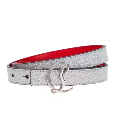 Christian Louboutin Glitter logo leather belt | Thumbnail 1 Christian Louboutin Glitter logo leather belt | Thumbnail 1