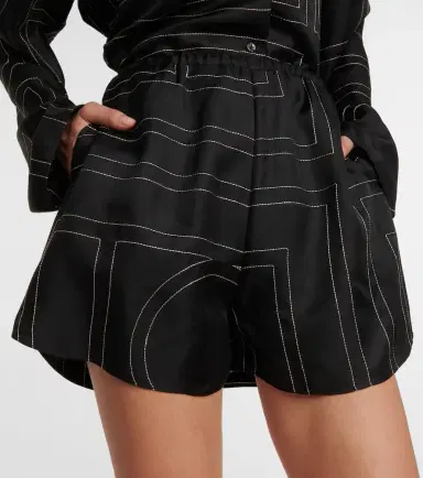 Toteme Logo silk shorts | Thumbnail 4 Toteme Logo silk shorts | Thumbnail 4