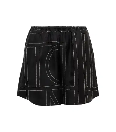 Toteme Logo silk shorts | Thumbnail 1 Toteme Logo silk shorts | Thumbnail 1