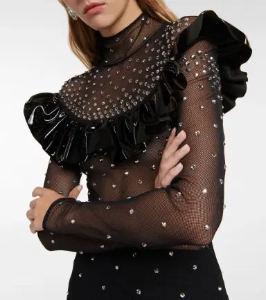 Alessandra Rich Embellished mesh midi dress | Thumbnail 2 Alessandra Rich Embellished mesh midi dress | Thumbnail 2