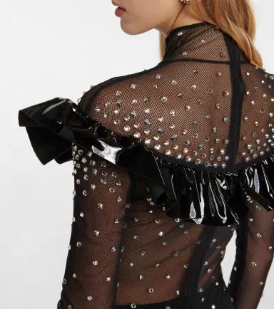Alessandra Rich Embellished mesh midi dress | Thumbnail 3 Alessandra Rich Embellished mesh midi dress | Thumbnail 3