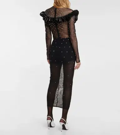 Alessandra Rich Embellished mesh midi dress | Thumbnail 4 Alessandra Rich Embellished mesh midi dress | Thumbnail 4